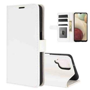 For Samsung Galaxy A12 R64 Texture Single Horizontal Flip Protective Case with Holder & Card Slots & Wallet& Photo Frame(White)