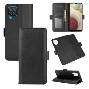For Samsung Galaxy A12 Dual-side Magnetic Buckle Horizontal Flip Leather Case with Holder & Card Slots & Wallet(Black)