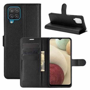For Samsung Galaxy A12 Litchi Texture Horizontal Flip Protective Case with Holder & Card Slots & Wallet(Black)