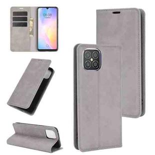 For Huawei nova 8 SE Retro-skin Business Magnetic Suction Leather Case with Holder & Card Slots & Wallet(Grey)