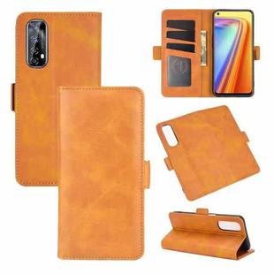 For OPPO Realme 7 Dual-side Magnetic Buckle Horizontal Flip Leather Case with Holder & Card Slots & Wallet(Yellow)