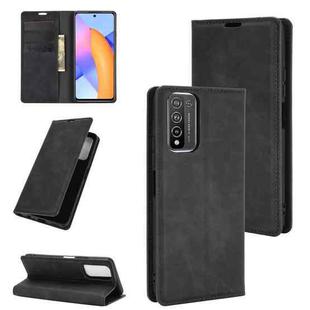 For Huawei Honor 10X Lite Retro-skin Business Magnetic Suction Leather Case with Holder & Card Slots & Wallet(Black)