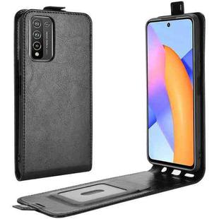 For Huawei Honor 10X Lite R64 Texture Single Vertical Flip Leather Case with Card Slots & Photo Frame(Black)