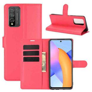 For Huawei Honor 10X Lite Litchi Texture Horizontal Flip Protective Case with Holder & Card Slots & Wallet(Red)