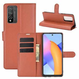 For Huawei Honor 10X Lite Litchi Texture Horizontal Flip Protective Case with Holder & Card Slots & Wallet(Brown)