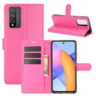 For Huawei Honor 10X Lite Litchi Texture Horizontal Flip Protective Case with Holder & Card Slots & Wallet(Rose red)