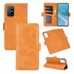 For OnePlus 8T Dual-side Magnetic Buckle Horizontal Flip Leather Case with Holder & Card Slots & Wallet(Yellow)