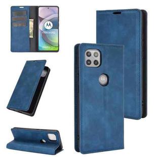 For Motorola Moto G 5G Retro-skin Business Magnetic Suction Leather Case with Holder & Card Slots & Wallet(Dark Blue)