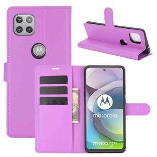 For Motorola Moto G 5G Litchi Texture Horizontal Flip Protective Case with Holder & Card Slots & Wallet(Purple)
