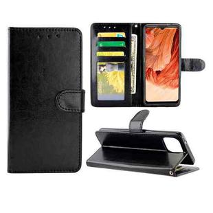 For OPPO F17 / A73 (2020) 4G Crazy Horse Texture Leather Horizontal Flip Protective Case with Holder & Card Slots & Wallet & Photo Frame(Black)