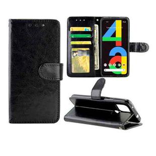 For Google Pixel 4a 5G Crazy Horse Texture Leather Horizontal Flip Protective Case with Holder & Card Slots & Wallet & Photo Frame(Black)