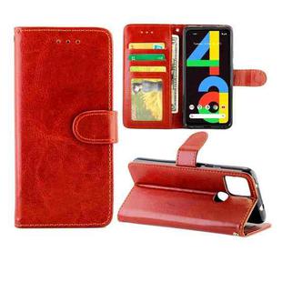 For Google Pixel 4a 5G Crazy Horse Texture Leather Horizontal Flip Protective Case with Holder & Card Slots & Wallet & Photo Frame(Brown)