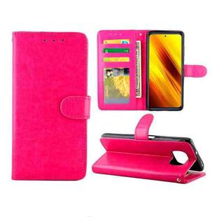 For Xiaomi Poco X3 NFC Crazy Horse Texture Leather Horizontal Flip Protective Case with Holder & Card Slots & Wallet & Photo Frame(Rose Red)