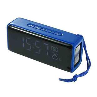 T&G TG174 TWS Mmirror Bluetooth Speaker, Support Alarm Clock / Time & Temperature Display / Micro SD Card / FM / MP3(Blue)