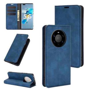 For Huawei Mate 40 Pro+ Retro-skin Business Magnetic Suction Leather Case with Holder & Card Slots & Wallet(Dark Blue)