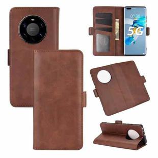 For Huawei Mate 40 Pro+ Dual-side Magnetic Buckle Horizontal Flip Leather Case with Holder & Card Slots & Wallet(Brown)