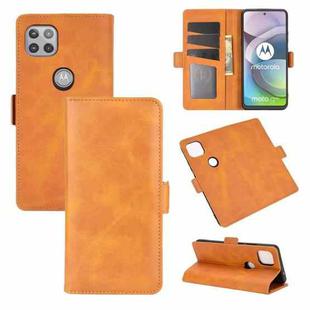 For Motorola Moto G 5G Dual-side Magnetic Buckle Horizontal Flip Leather Case with Holder & Card Slots & Wallet(Yellow)