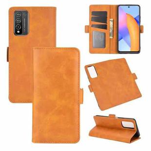 For Huawei Honor 10X Lite Dual-side Magnetic Buckle Horizontal Flip Leather Case with Holder & Card Slots & Wallet(Yellow)