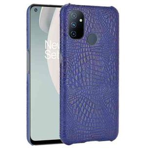 For OnePlus Nord N100 Shockproof Crocodile Texture PC + PU Case(Blue)