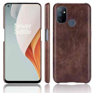 For OnePlus Nord N100 Shockproof Litchi Texture PC + PU Case(Brown)