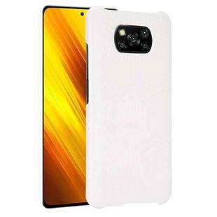 For Xiaomi Poco X3 NFC Shockproof Crocodile Texture PC + PU Case(White)