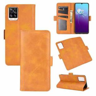 For VIVO V20 Dual-side Magnetic Buckle Horizontal Flip Leather Case with Holder & Card Slots & Wallet(Yellow)