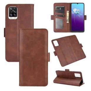 For VIVO V20 Dual-side Magnetic Buckle Horizontal Flip Leather Case with Holder & Card Slots & Wallet(Brown)