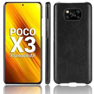 For Xiaomi Poco X3 NFC Shockproof Litchi Texture PC + PU Case(Black)