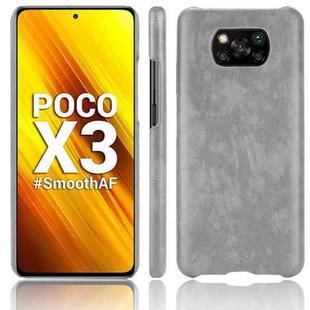 For Xiaomi Poco X3 NFC Shockproof Litchi Texture PC + PU Case(Gray)