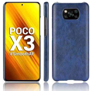 For Xiaomi Poco X3 NFC Shockproof Litchi Texture PC + PU Case(Blue)