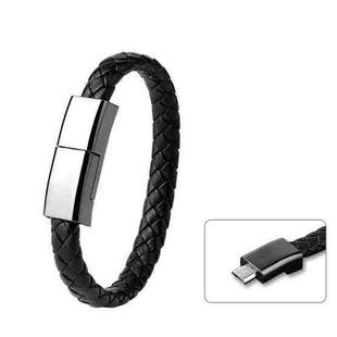 XJ-26 3A USB to Micro USB Creative Bracelet Data Cable, Cable Length: 22.5cm(Black)