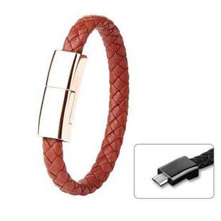 XJ-26 3A USB to Micro USB Creative Bracelet Data Cable, Cable Length: 22.5cm (Brown)