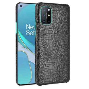 For OnePlus 8T Shockproof Crocodile Texture PC + PU Case(Black)