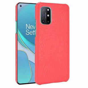 For OnePlus 8T Shockproof Crocodile Texture PC + PU Case(Red)