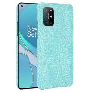 For OnePlus 8T Shockproof Crocodile Texture PC + PU Case(Light Green)