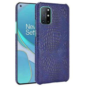 For OnePlus 8T Shockproof Crocodile Texture PC + PU Case(Blue)