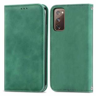 Retro Skin Feel Business Magnetic Horizontal Flip Leather Case With Holder & Card Slots & Wallet & Photo Frame For Samsung Galaxy S20 FE(Green)