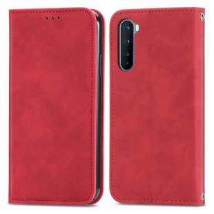 Retro Skin Feel Business Magnetic Horizontal Flip Leather Case With Holder & Card Slots & Wallet & Photo Frame For OnePlus Nord(Red)