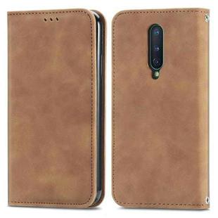 Retro Skin Feel Business Magnetic Horizontal Flip Leather Case With Holder & Card Slots & Wallet & Photo Frame For OnePlus 8(Brown)