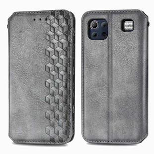 For LG K92 5G Cubic Grid Pressed Horizontal Flip Magnetic PU Leather Case with Holder & Card Slots & Wallet(Gray)