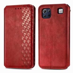 For LG K92 5G Cubic Grid Pressed Horizontal Flip Magnetic PU Leather Case with Holder & Card Slots & Wallet(Red)