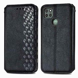 For Motorola G9 power Cubic Grid Pressed Horizontal Flip Magnetic PU Leather Case with Holder & Card Slots & Wallet(Black)