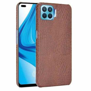 For OPPO F17 Pro / A93 / Reno4 Lite / Reno4 F Shockproof Crocodile Texture PC + PU Case(Brown)