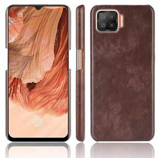 For OPPO F17 / A73 2020 Shockproof Litchi Texture PC + PU Case(Brown)