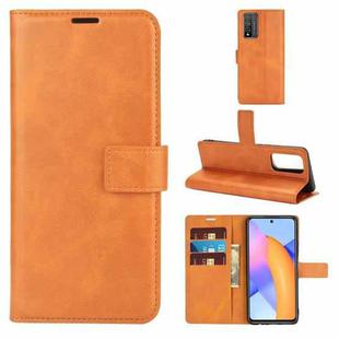 Retro Calf Pattern Buckle Horizontal Flip Leather Case with Holder & Card Slots & Wallet For Huawei Honor 10X Lite(Yellow)