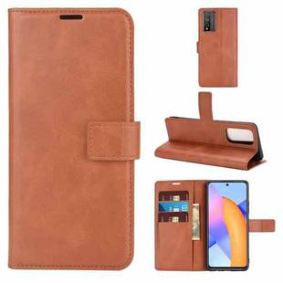 Retro Calf Pattern Buckle Horizontal Flip Leather Case with Holder & Card Slots & Wallet For Huawei Honor 10X Lite(Light Brown)
