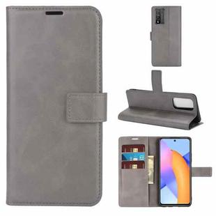 Retro Calf Pattern Buckle Horizontal Flip Leather Case with Holder & Card Slots & Wallet For Huawei Honor 10X Lite(Gray)