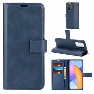 Retro Calf Pattern Buckle Horizontal Flip Leather Case with Holder & Card Slots & Wallet For Huawei Honor 10X Lite(Blue)