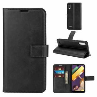 Retro Calf Pattern Buckle Horizontal Flip Leather Case with Holder & Card Slots & Wallet For LG K22(Black)