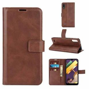 Retro Calf Pattern Buckle Horizontal Flip Leather Case with Holder & Card Slots & Wallet For LG K22(Dark Brown)